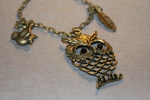 bronze_owl_necklace_etsy bronze vintage owl necklace etsy