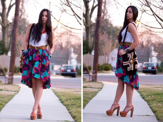 80s clothing vintage fishtail skirt