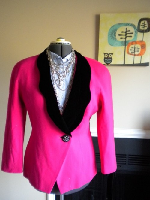 vintage_hot_blazer_etsy vintage hot pink blazer etsy